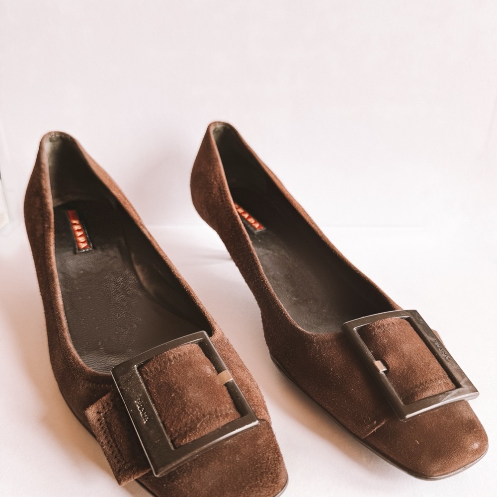 Prada Brown Suede Women's Heels